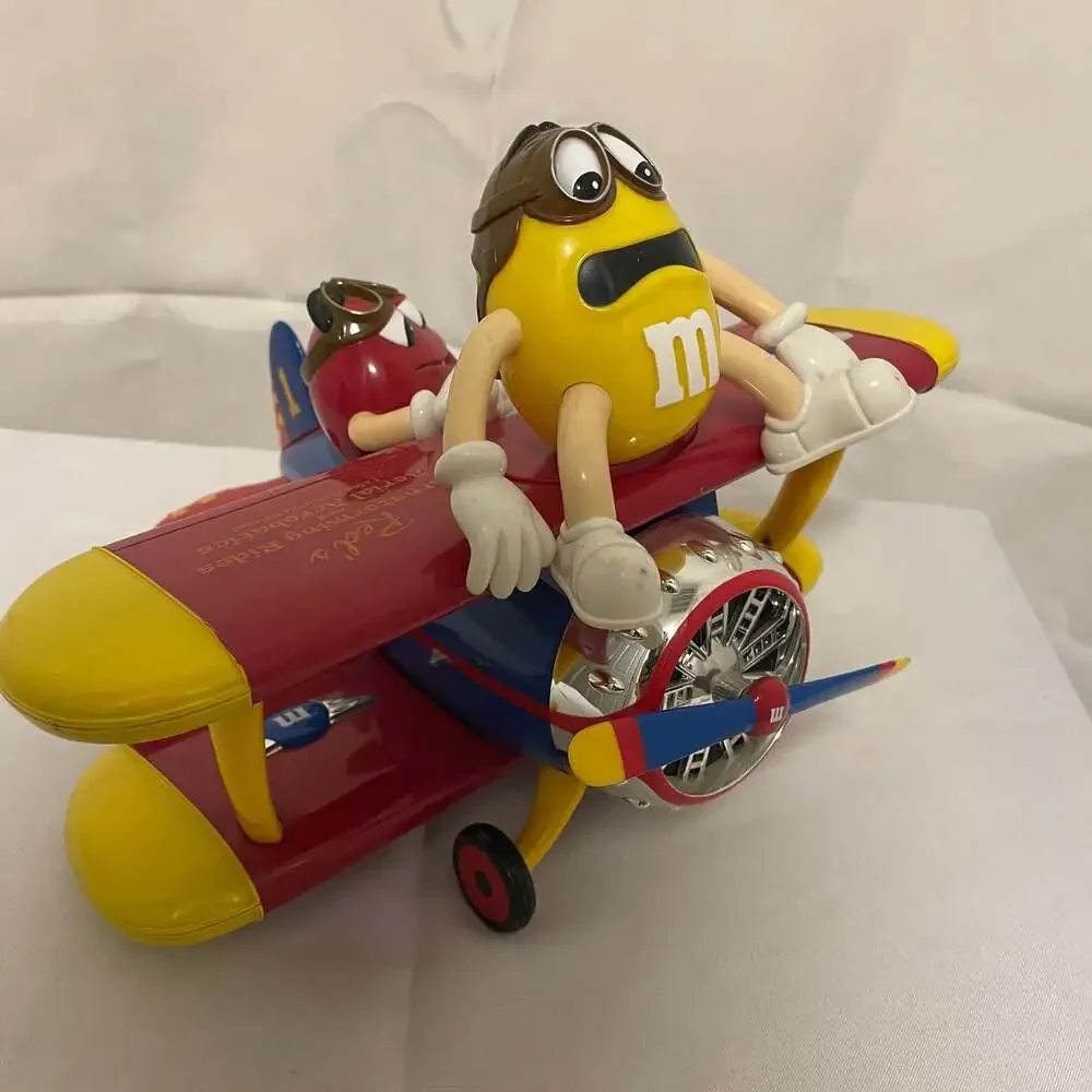 M&M's Aviator Barnstorming Plane‎ Collectible Candy Dispenser Red Yellow Toy